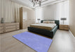 Patterned Denim Blue Rug in a Bedroom, pat3664blu