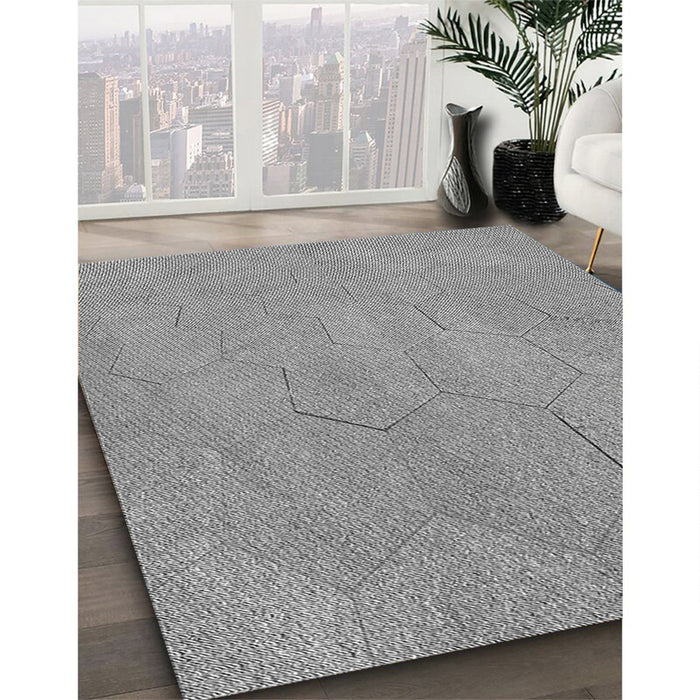 Patterned Cloud Gray Rug in Family Room, pat3664gry