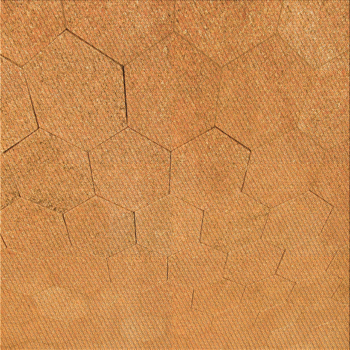 Round Patterned Neon Orange Rug, pat3664org