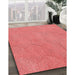 Patterned Fire Red Rug in Family Room, pat3664rd