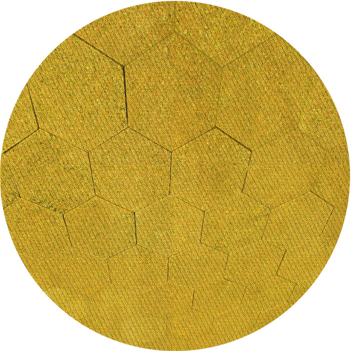 Square Patterned Deep Yellow Rug, pat3664yw