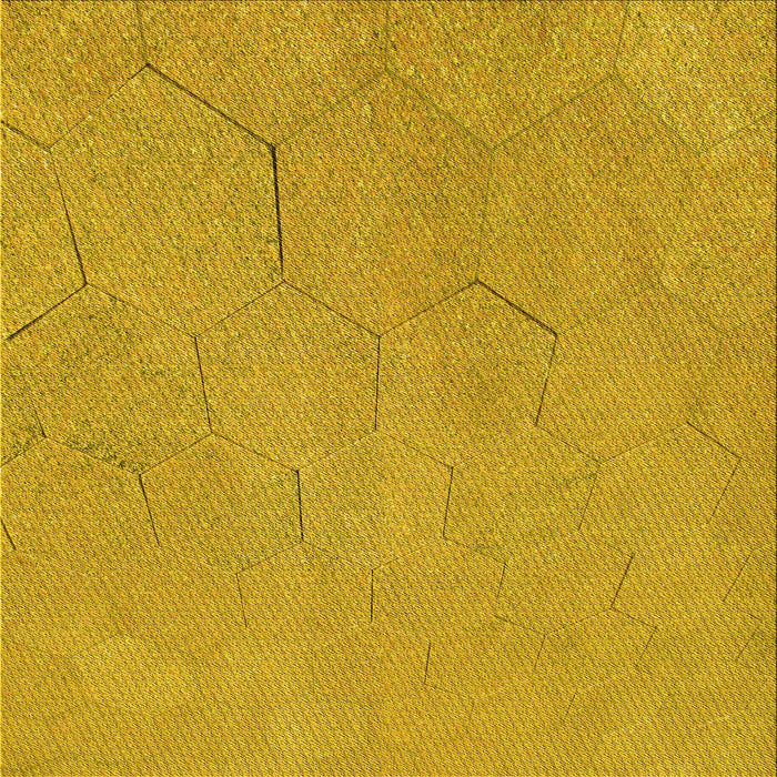 Round Patterned Deep Yellow Rug, pat3664yw