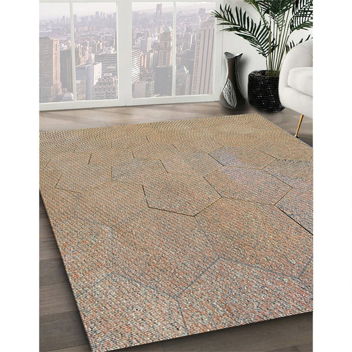 Patterned Brown Novelty Rug in Family Room, pat3664