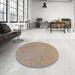 Round Patterned Brown Novelty Rug in a Office, pat3664