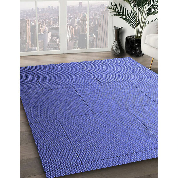Patterned Sky Blue Rug in Family Room, pat3665blu