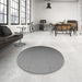 Round Patterned Carbon Gray Rug in a Office, pat3665gry