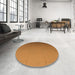 Round Patterned Mahogany Brown Rug in a Office, pat3665org