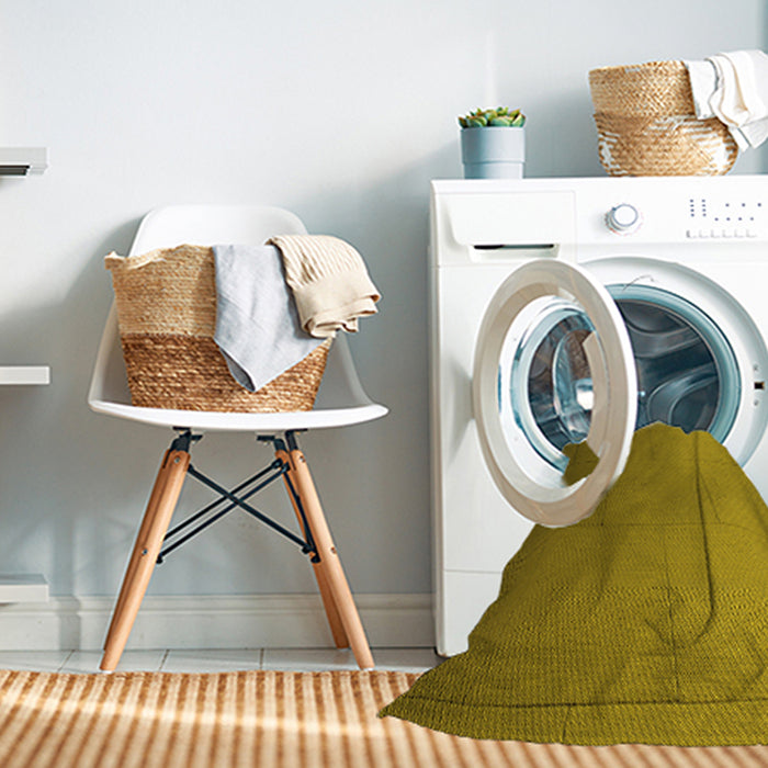 Machine Washable Transitional Yellow Rug in a Washing Machine, wshpat3665yw