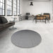 Round Patterned Dark Gray Novelty Rug in a Office, pat3665