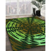 Machine Washable Transitional Dark Lime Green Rug in a Family Room, wshpat3666grn