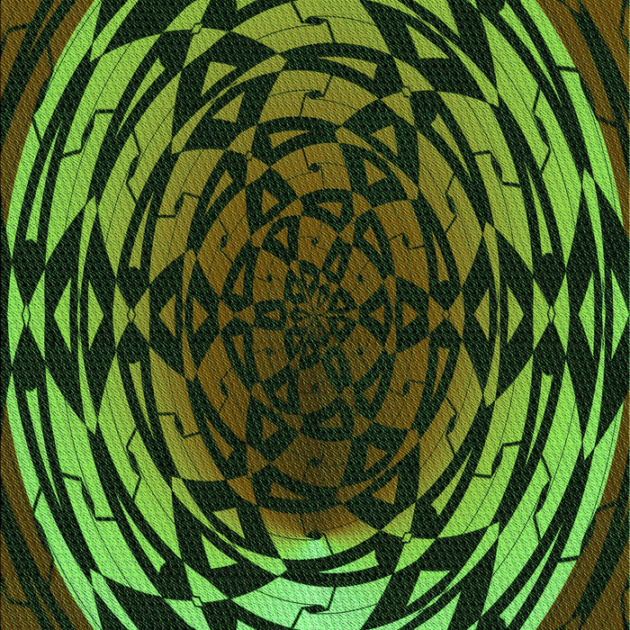 Machine Washable Transitional Dark Lime Green Rug, wshpat3666grn