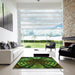 Machine Washable Transitional Dark Lime Green Rug in a Kitchen, wshpat3666grn