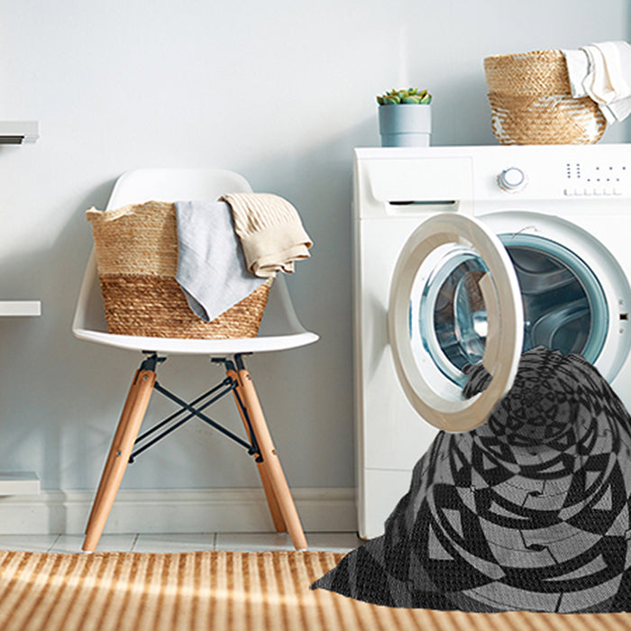 Machine Washable Transitional Platinum Gray Rug in a Washing Machine, wshpat3666gry