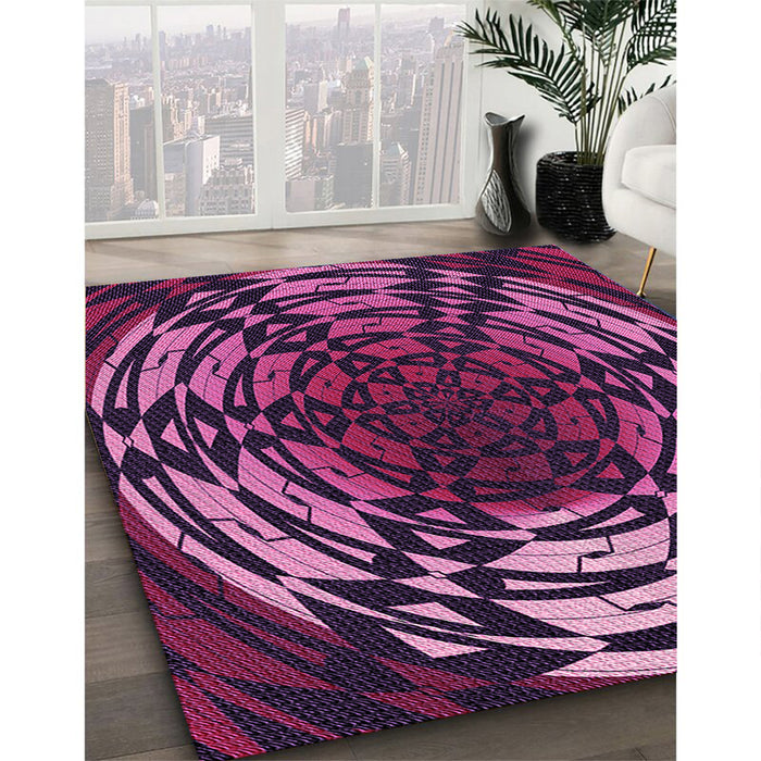 Machine Washable Transitional Orchid Purple Rug in a Family Room, wshpat3666pur