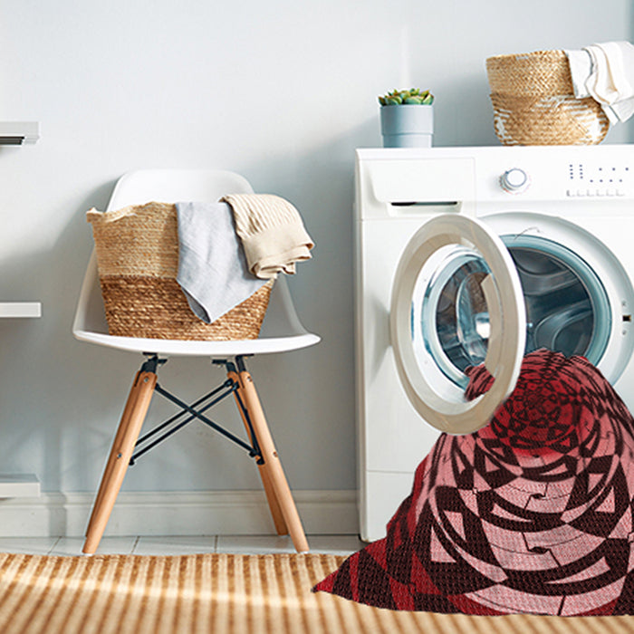 Machine Washable Transitional Dark Red Rug in a Washing Machine, wshpat3666rd