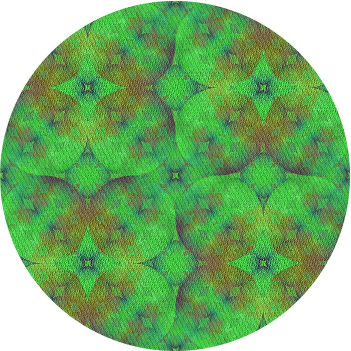 Square Patterned Dark Lime Green Rug, pat3667grn