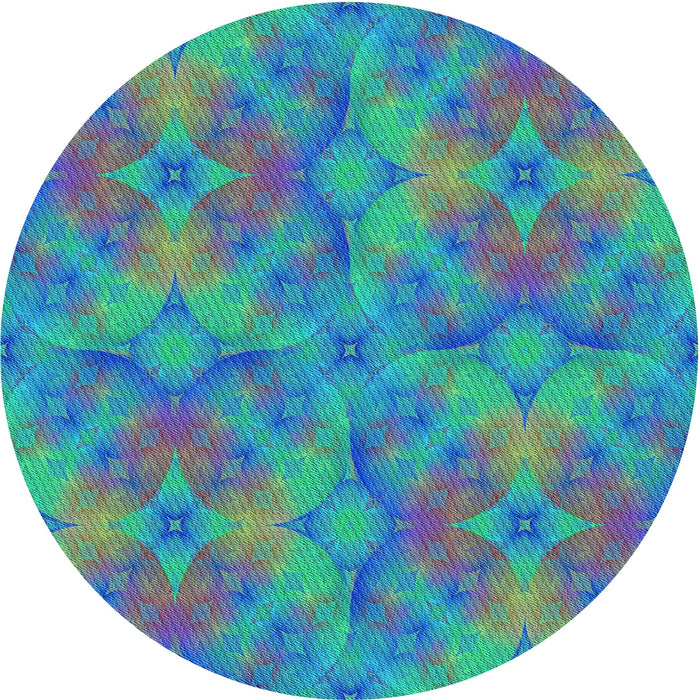 Square Machine Washable Transitional Dark Turquoise Green Rug in a Living Room, wshpat3667lblu