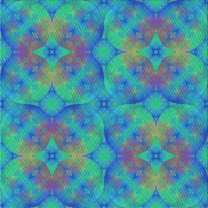 Round Patterned Dark Turquoise Green Rug, pat3667lblu