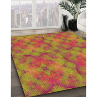 Patterned Caramel Brown Rug, pat3667org