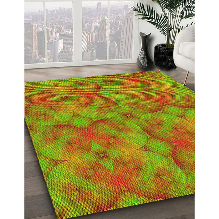 Machine Washable Transitional Pistachio Green Rug in a Family Room, wshpat3667yw