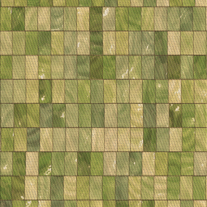 Patterned Dark Yellow Green Rug, pat3668brn