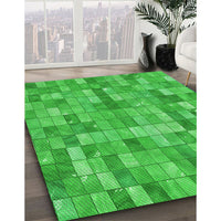 Patterned Lime Green Rug, pat3668grn