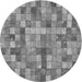 Square Patterned Gray Rug, pat3668gry