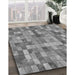 Patterned Gray Rug in Family Room, pat3668gry