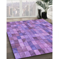 Patterned Bright Lilac Purple Rug, pat3668pur