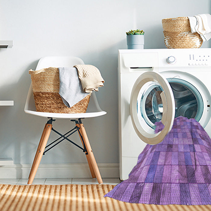 Machine Washable Transitional Bright Lilac Purple Rug in a Washing Machine, wshpat3668pur