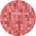 Square Patterned Ruby Red Rug, pat3668rd