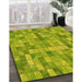 Patterned Neon Yellow Green Rug in Family Room, pat3668yw