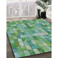 Patterned Green Novelty Rug, pat3668