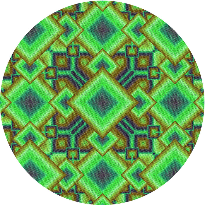 Square Machine Washable Transitional Neon Green Rug in a Living Room, wshpat3669grn