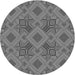 Square Patterned Carbon Gray Rug, pat3669gry