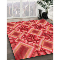 Patterned Red Rug, pat3669rd