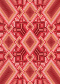 Machine Washable Transitional Red Rug, wshpat3669rd