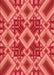 Machine Washable Transitional Red Rug, wshpat3669rd