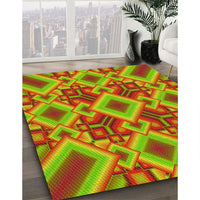 Patterned Pistachio Green Rug, pat3669yw