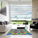 Square Machine Washable Transitional Purple Rug in a Living Room, wshpat3669