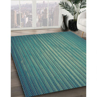 Patterned Teal Green Novelty Rug, pat366