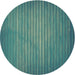 Sideview of Patterned Teal Green Novelty Rug, pat366