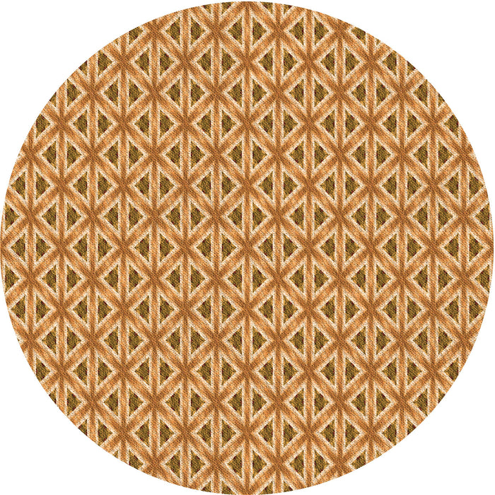 Square Patterned Yellow Orange Rug, pat367org