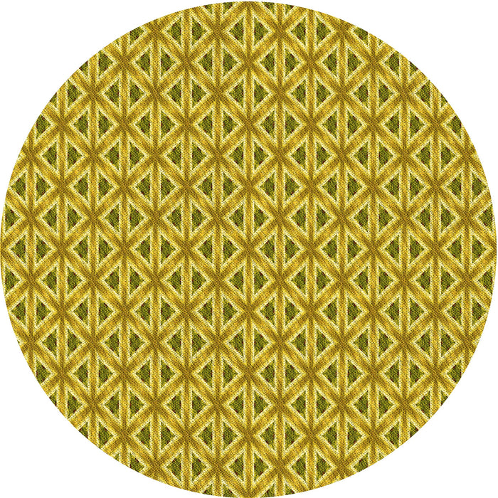 Square Patterned Bright Gold Yellow Rug, pat367yw