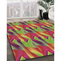 Patterned Pistachio Green Rug, pat3670brn