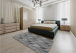 Patterned Carbon Gray Rug in a Bedroom, pat3670gry