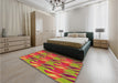 Patterned Brown Rug in a Bedroom, pat3670org