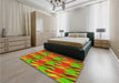 Patterned Green Rug in a Bedroom, pat3670yw