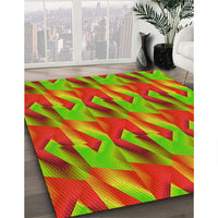 Patterned Green Rug, pat3670yw