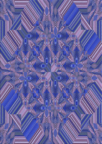 Machine Washable Transitional Purple Rug, wshpat3671blu